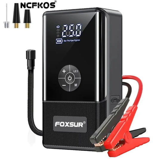 4 - en - 1 : Démarreur Voiture 12V + Power Bank 6000mAh + Compresseur d’Air + Lampe LED - AUTOSTORE